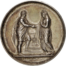 France, Wedding medal, Religions & beliefs, Medal, 1855, MS(63), Montagny