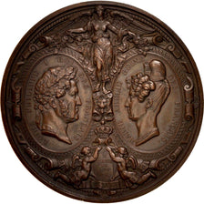 France, Louis-Philippe et Marie-Amélie, History, Medal, 1830, AU(55-58), Barre