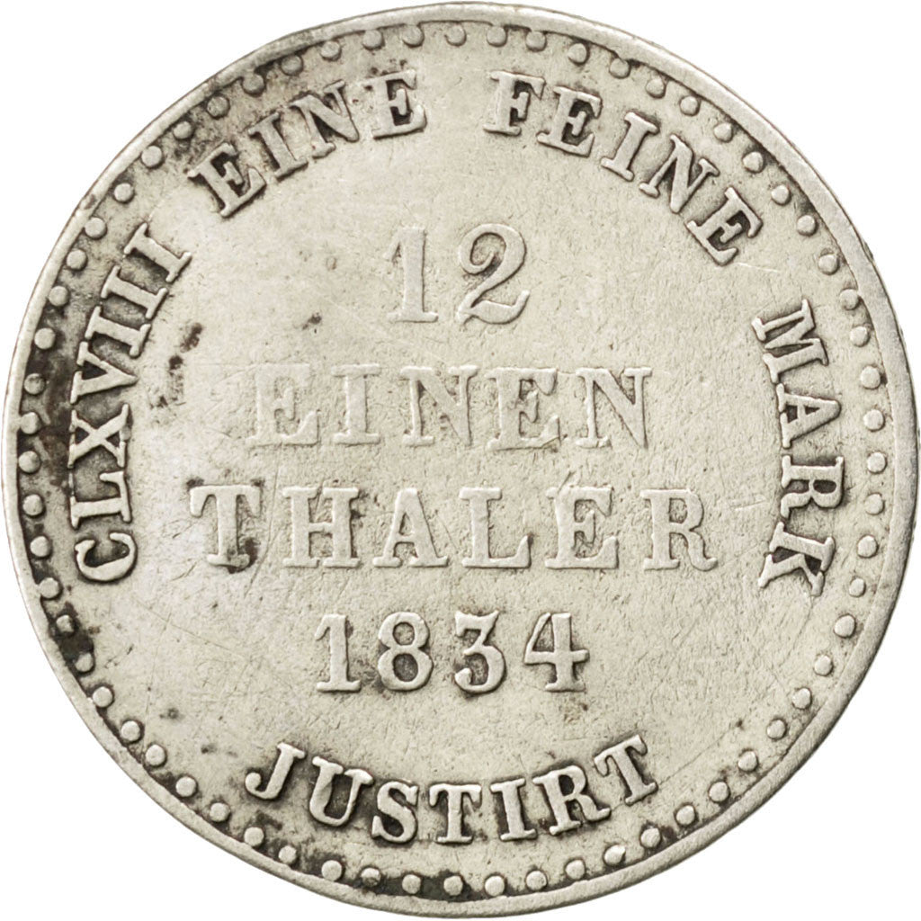 GERMAN STATES, 1/12 Thaler, 3 Mariengroschen, 1834, Hannover, KM #159,...