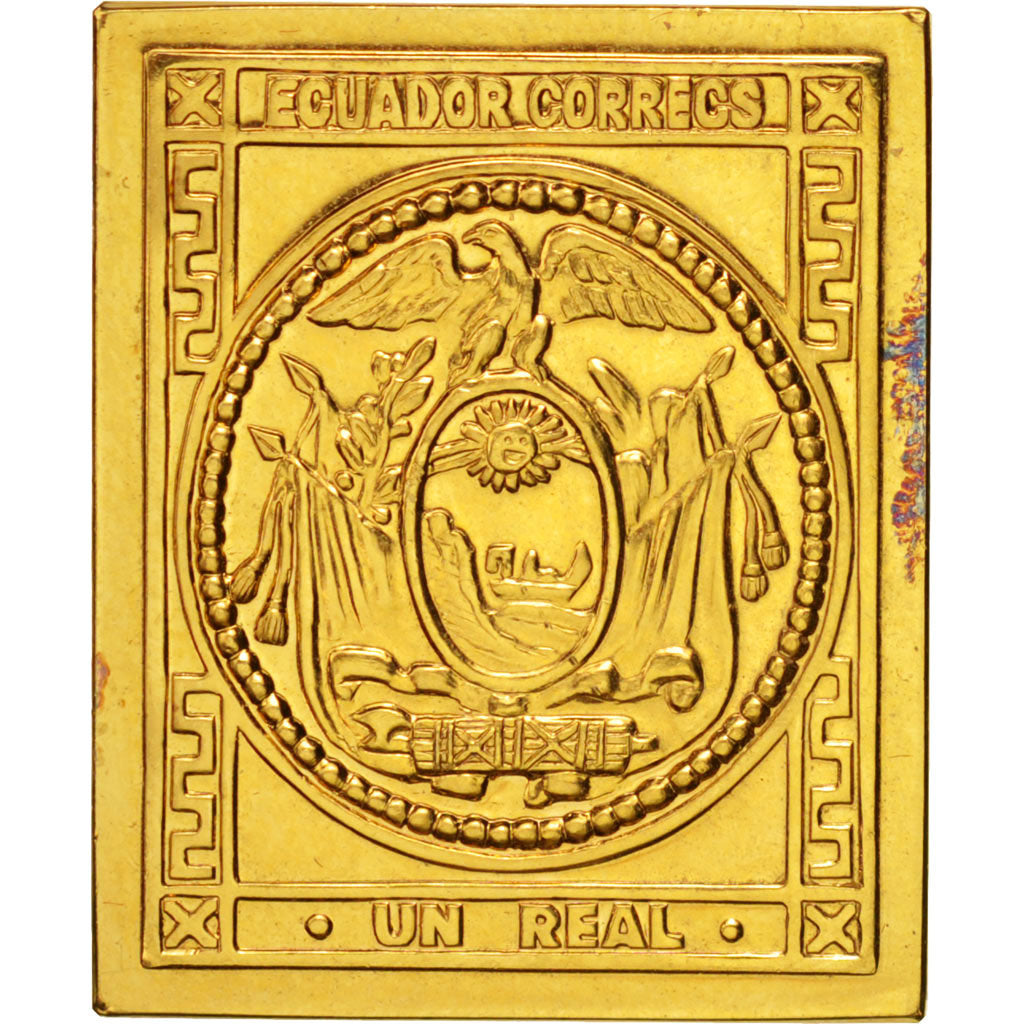 France, Stamp, 1 Real Equador, History, Medal, AU(55-58)
