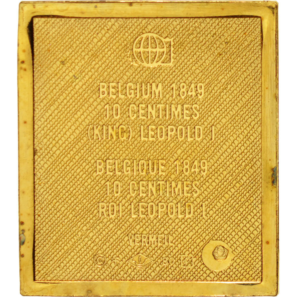 Francia, Medal, Stamp, 10 Centimes Belgium, History, SPL-, Vermeil