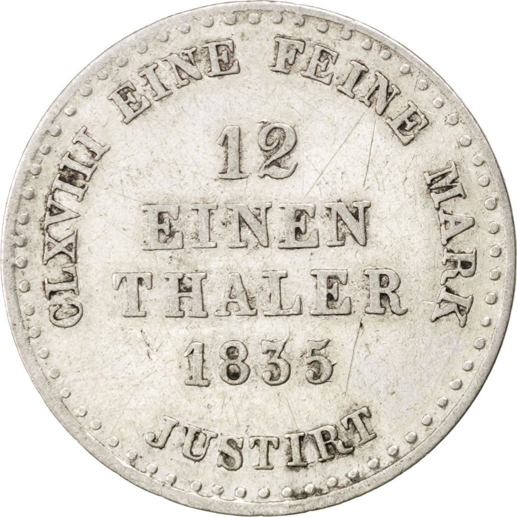 GERMAN STATES, 1/12 Thaler, 3 Mariengroschen, 1835, Hannover, KM #159,...