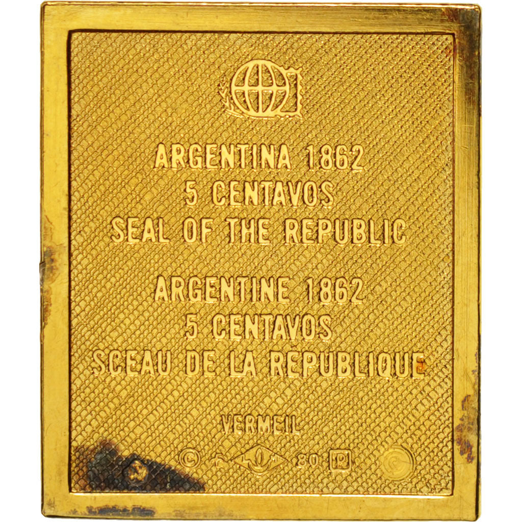 France, Stamp, 5 Centevos Argentina, History, Medal, AU(55-58)