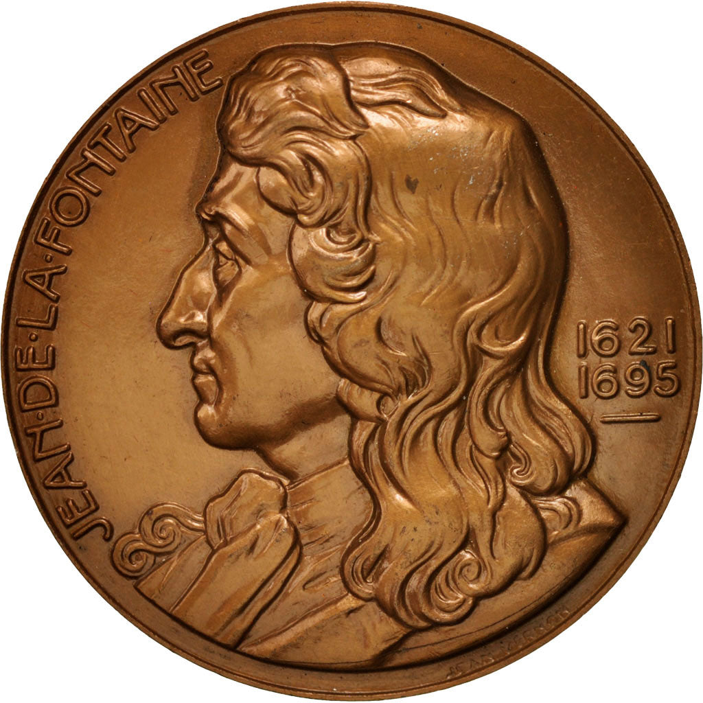 France, Medal, Jean de la Fontaine, Arts & Culture, 1966, Vernon, SUP, Bronze