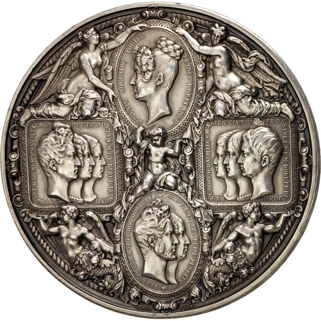 France, Louis-Philippe et Marie-Amélie, History, Medal, 1830, MS(63), Barre