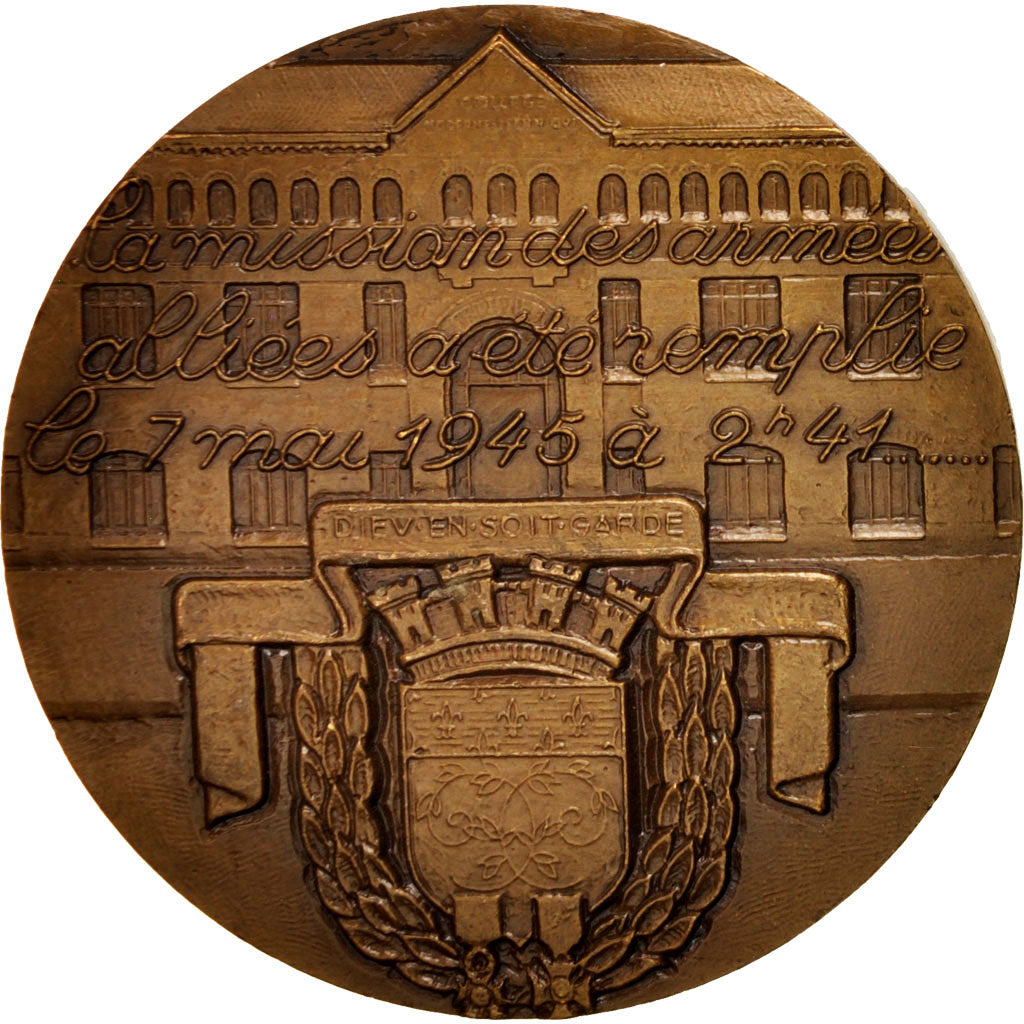 Francia, Medal, Capitulation des allemands à Reims le 7 mai, History, Simon