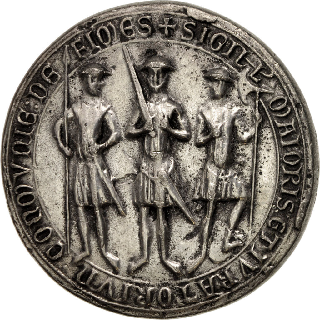 France, Medal, Ancient seal, History, AU(55-58), Tin