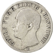 GERMAN STATES, 1/6 Thaler, 1859, Hannover, KM #238, VF(20-25), Silver, 5.00