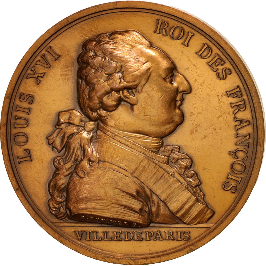 France, History, Louis XVI, Medal, 1989, TTB+, Duvivier, Bronze, 53