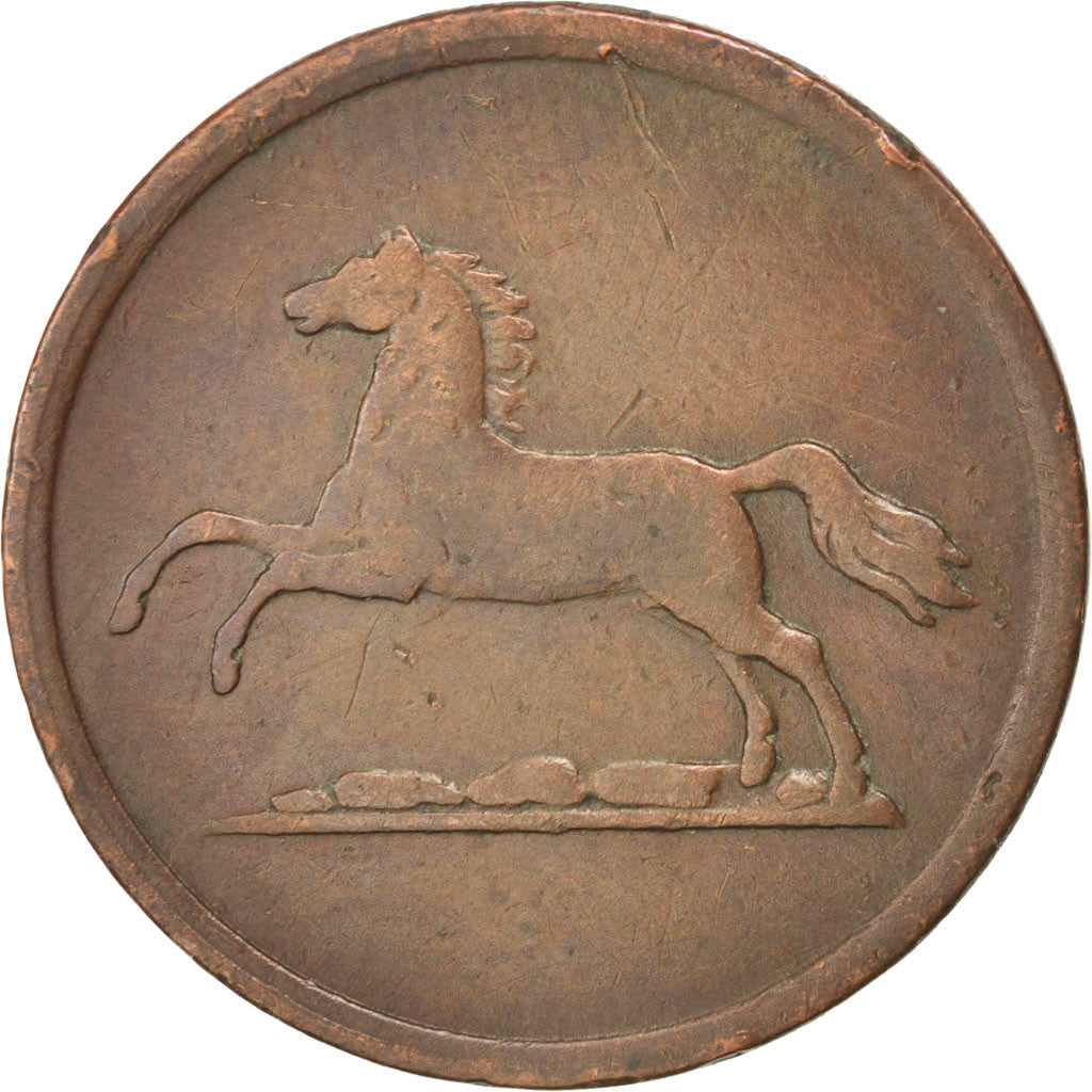 Coin, German States, BRUNSWICK-WOLFENBUTTEL, Wilhelm, 2 Pfennige, 1855