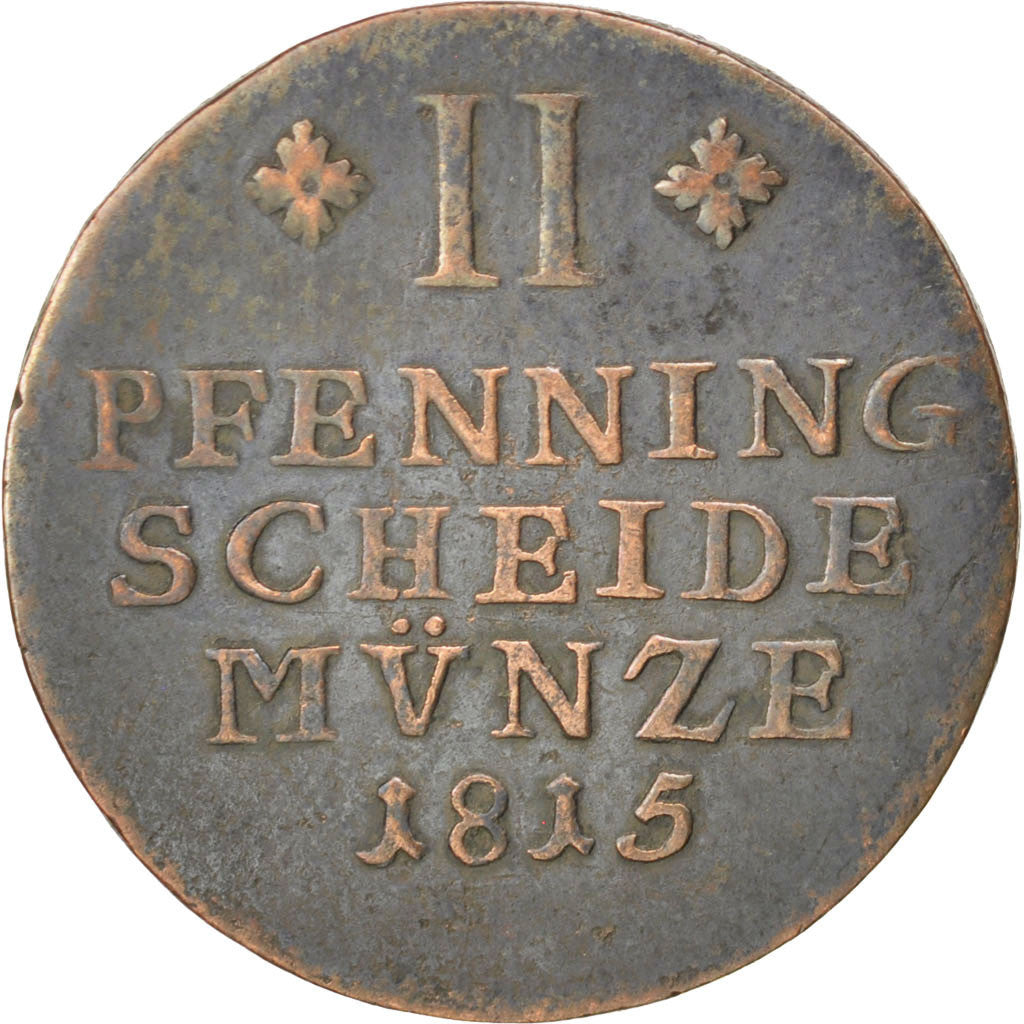 Coin, German States, BRUNSWICK-WOLFENBUTTEL, Fredrich Wilhelm, 2 Pfennige, 1815