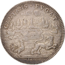 France, Jeton, Royal, Prise d'Arras, Louis XIV, 1655, TTB+, Argent