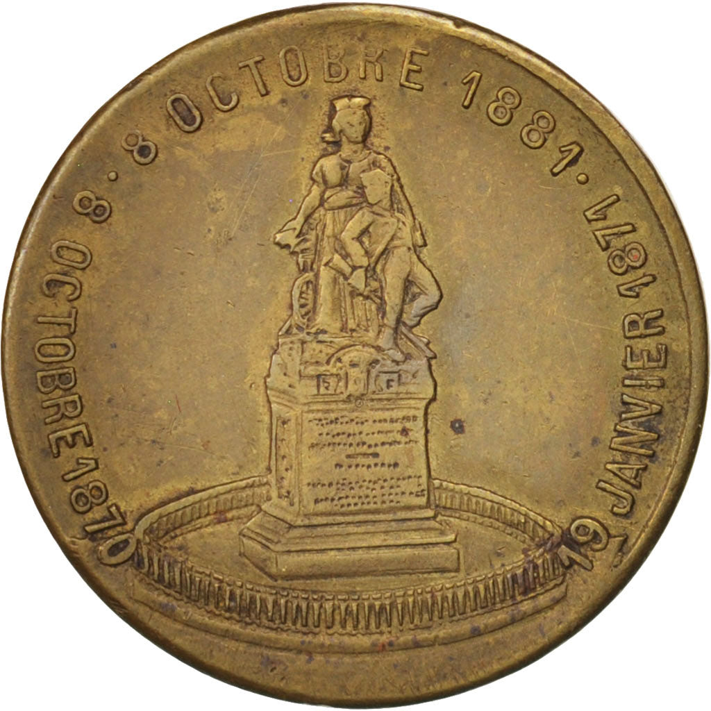France, Troisième République, Ville de Saint-Quentin, Medal, 1881, AU(50-53)