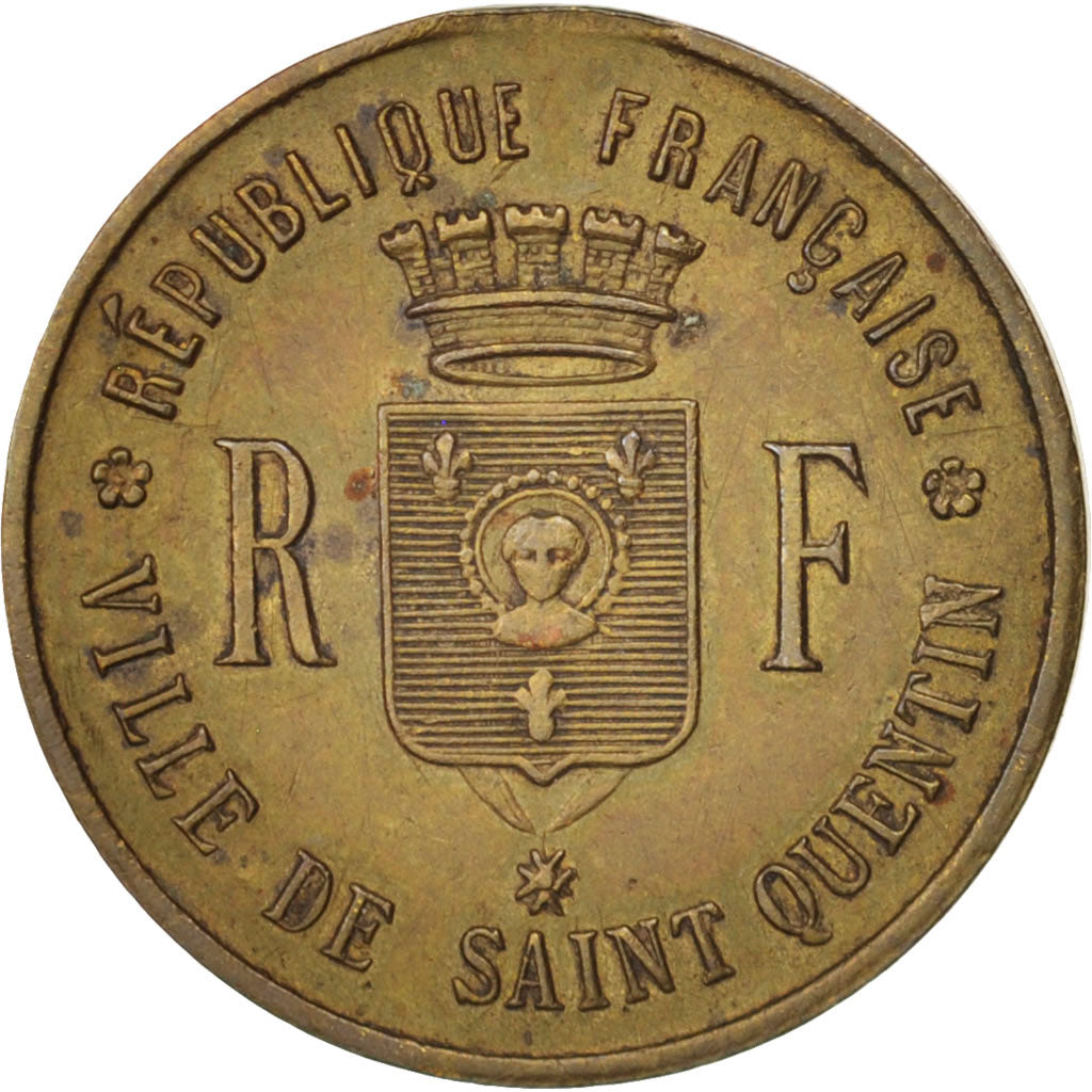 France, Troisième République, Ville de Saint-Quentin, Medal, 1881, AU(50-53)