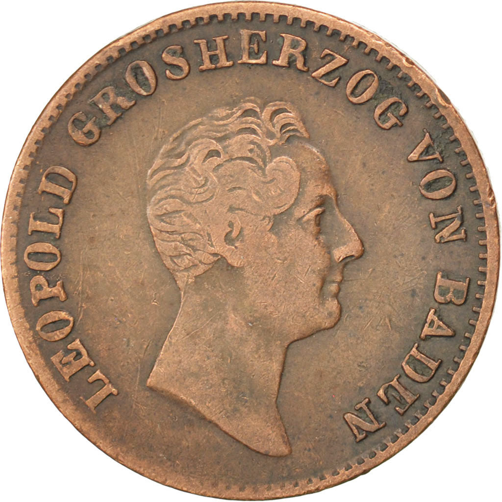 GERMAN STATES, Kreuzer, 1842, KM #203, EF(40-45), Copper, 3.86