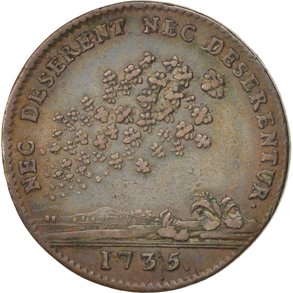 France, Token, Royal, Etats de Bourgogne, 1735, EF(40-45), Copper