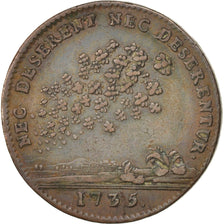 France, Token, Royal, Etats de Bourgogne, 1735, EF(40-45), Copper