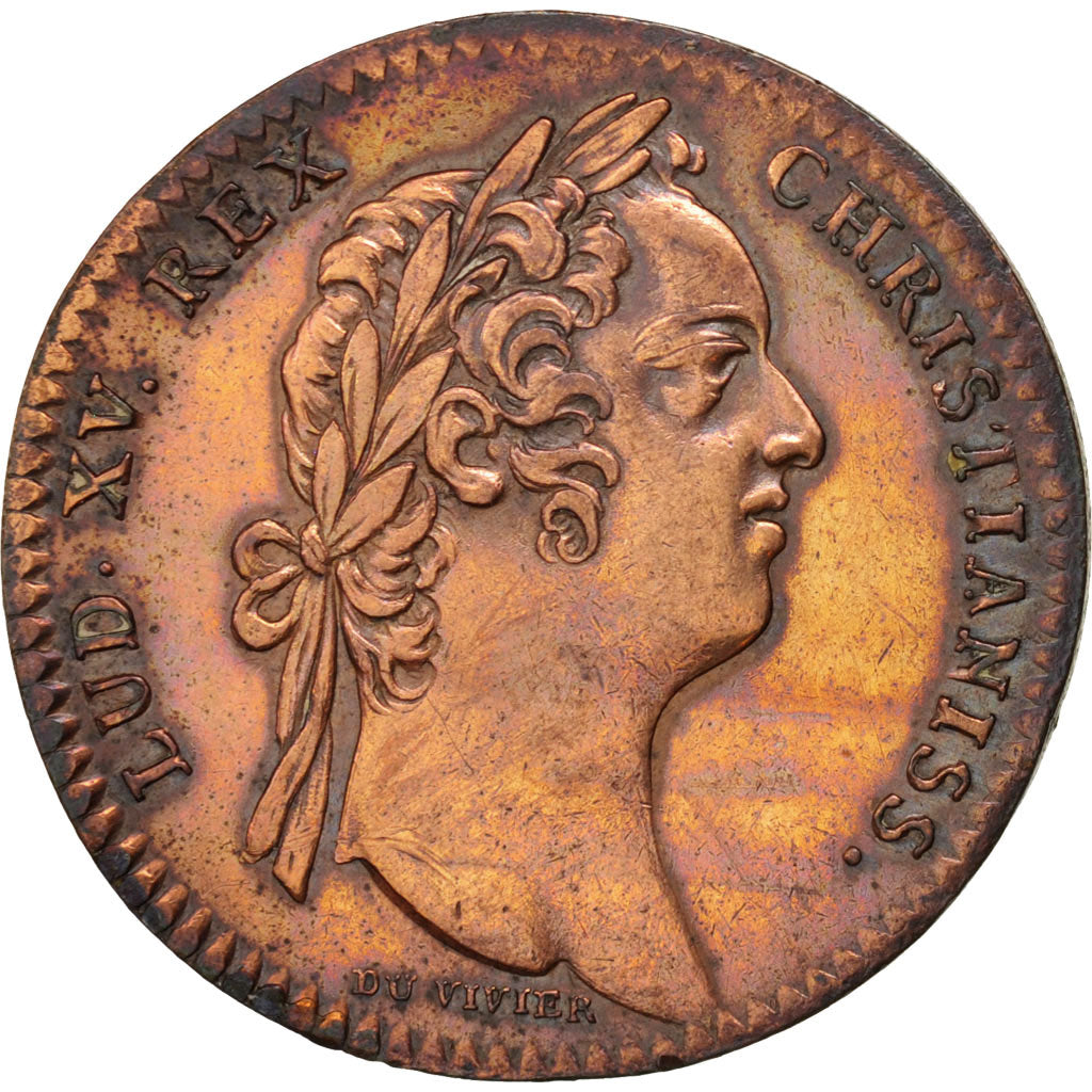 France, Royal, Chambre aux Deniers, Louis XV, Token, 1730, TTB+, Duvivier, Cu...