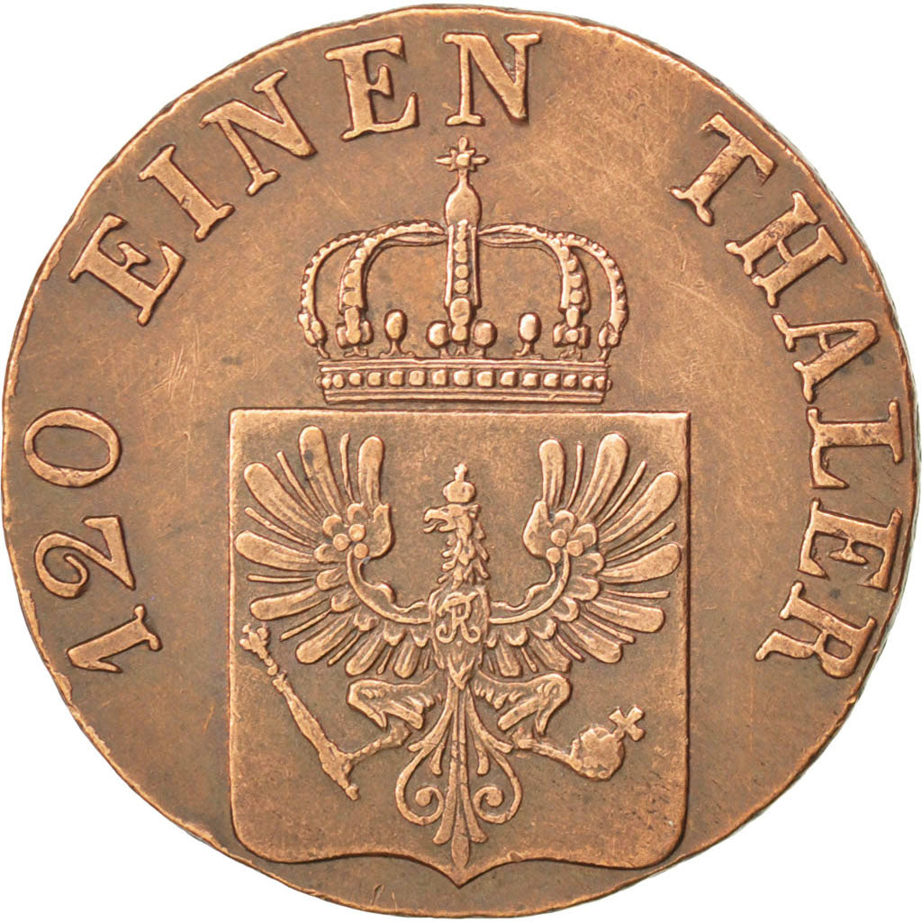 Stati tedeschi, PRUSSIA, Friedrich Wilhelm IV, 3 Pfennig, 1844, Aurich, BB+,...