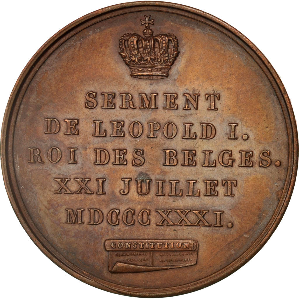 Belgium, Belgium, Léopold I coronation, Token, 1831, MS(60-62), Bronze, 25