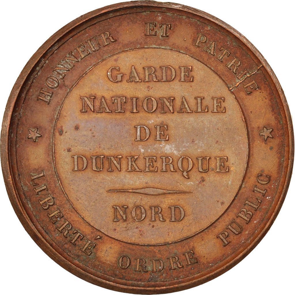 France, Garde Nationale de Dunkerque, Token, 1830, AU(55-58), Copper, 28