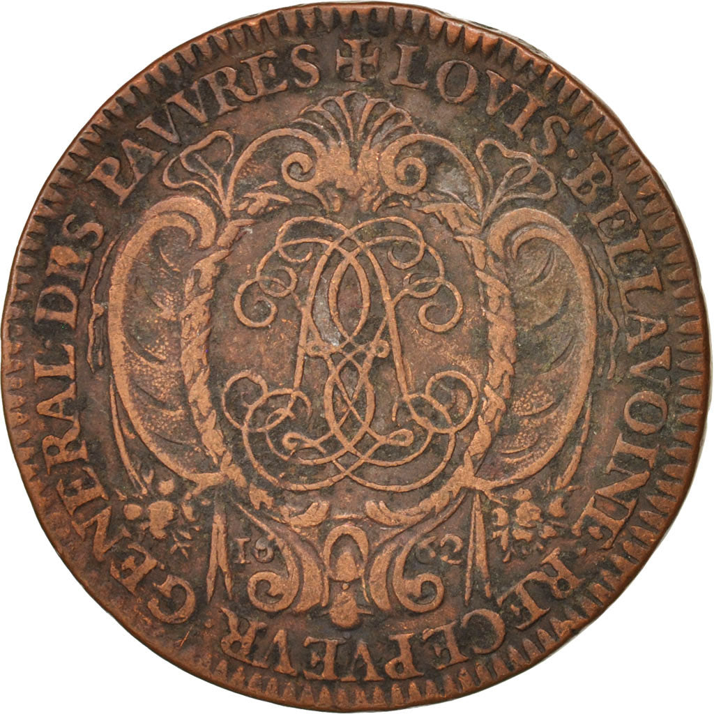 France, Token, Royal, Louis Bellavoine, receveur génrale des pauvres, 1662