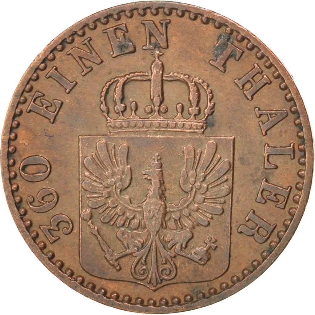 GERMAN STATES, Pfennig, 1860, Berlin, KM #451, AU(55-58), Copper, 17.5, 1.47