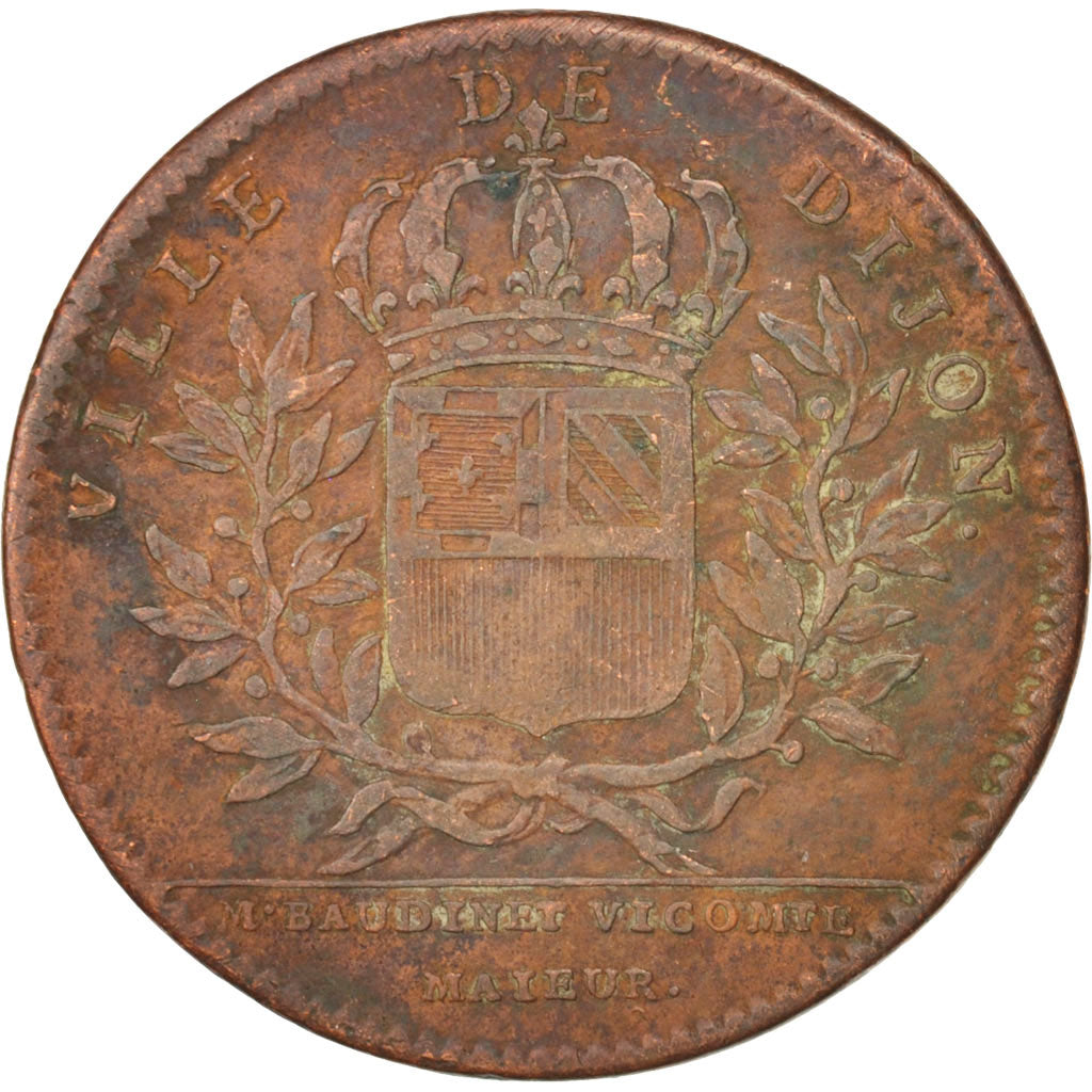Francia, Token, Royal, Ville de Dijon, 1722, BB, Rame