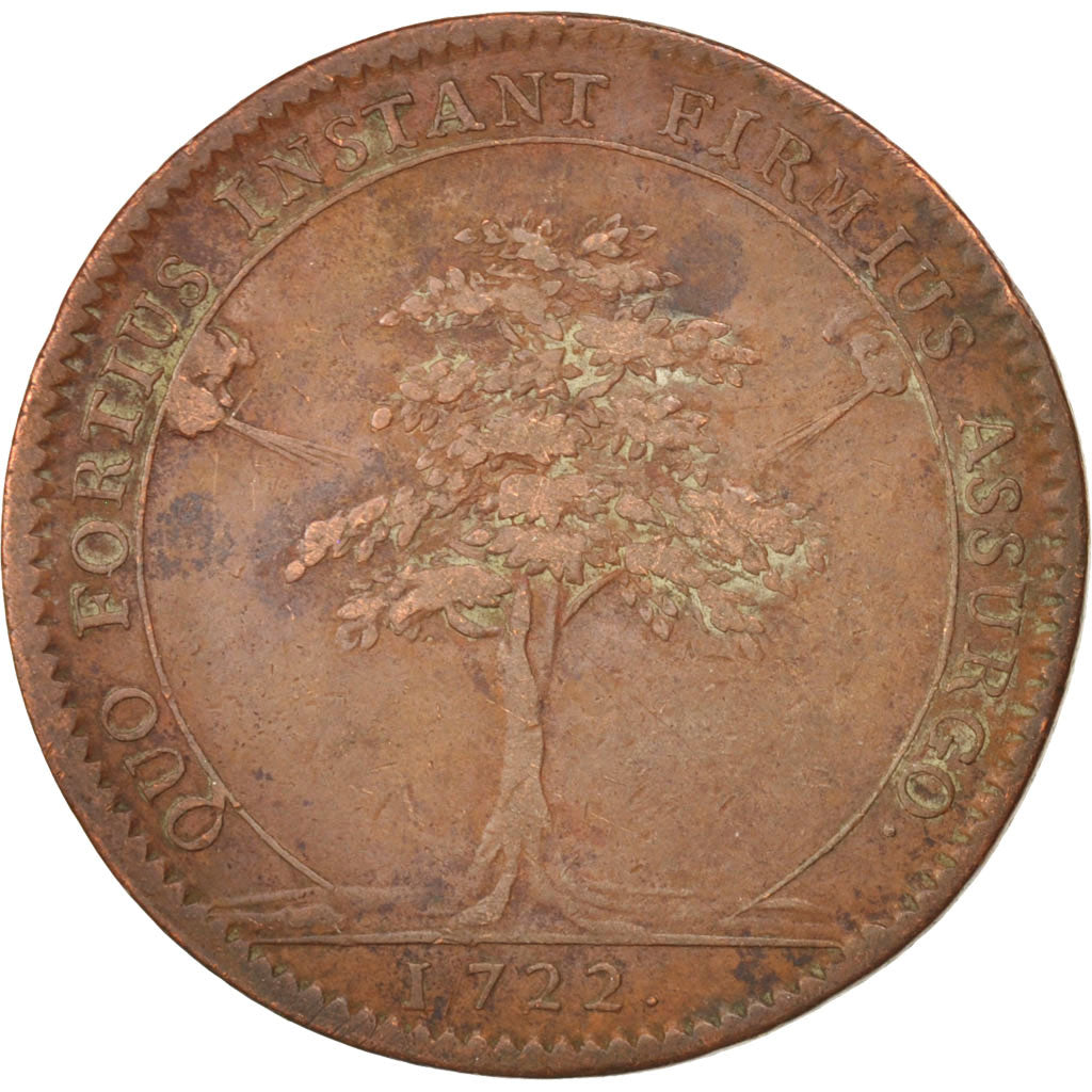 Francia, Token, Royal, Ville de Dijon, 1722, BB, Rame