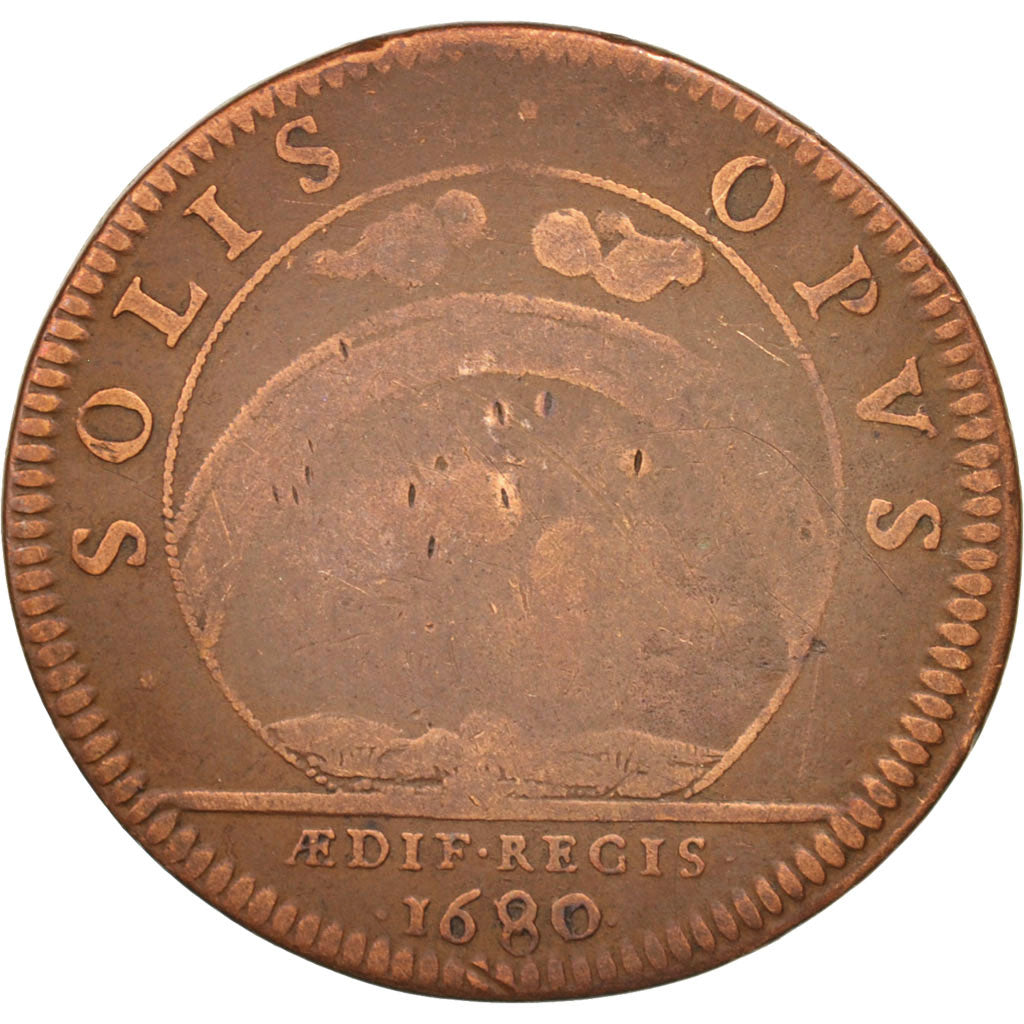 France, Token, Royal, Bâtiments du Roi, Louis XIV, 1680, EF(40-45), Copper