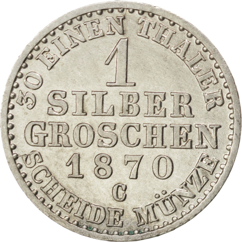 Coin, German States, PRUSSIA, Wilhelm I, Groschen, 1870, Cleves, AU(55-58)