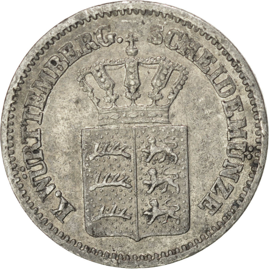 Coin, German States, WURTTEMBERG, Karl I, Kreuzer, 1870, AU(55-58), Silver