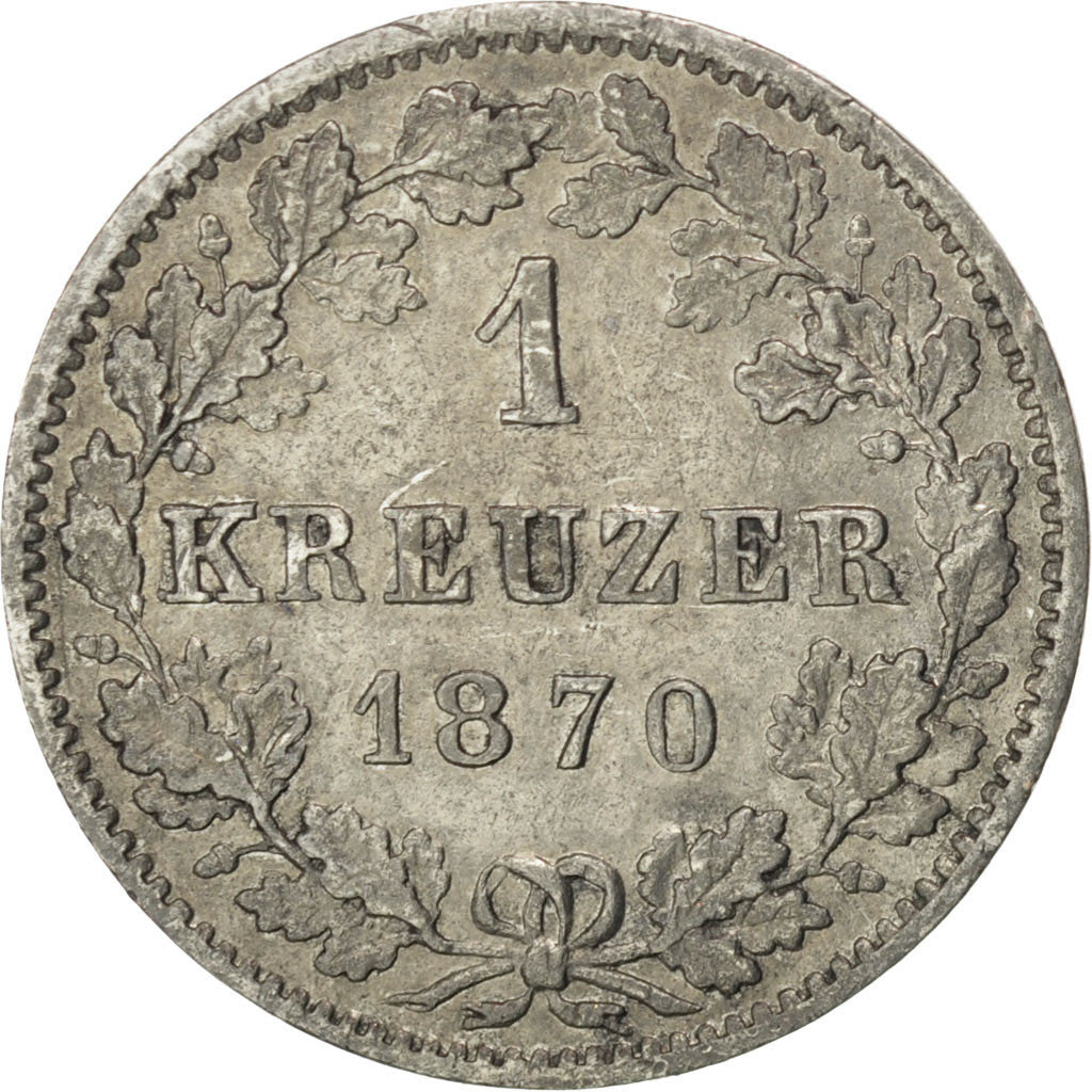 Coin, German States, WURTTEMBERG, Karl I, Kreuzer, 1870, AU(55-58), Silver
