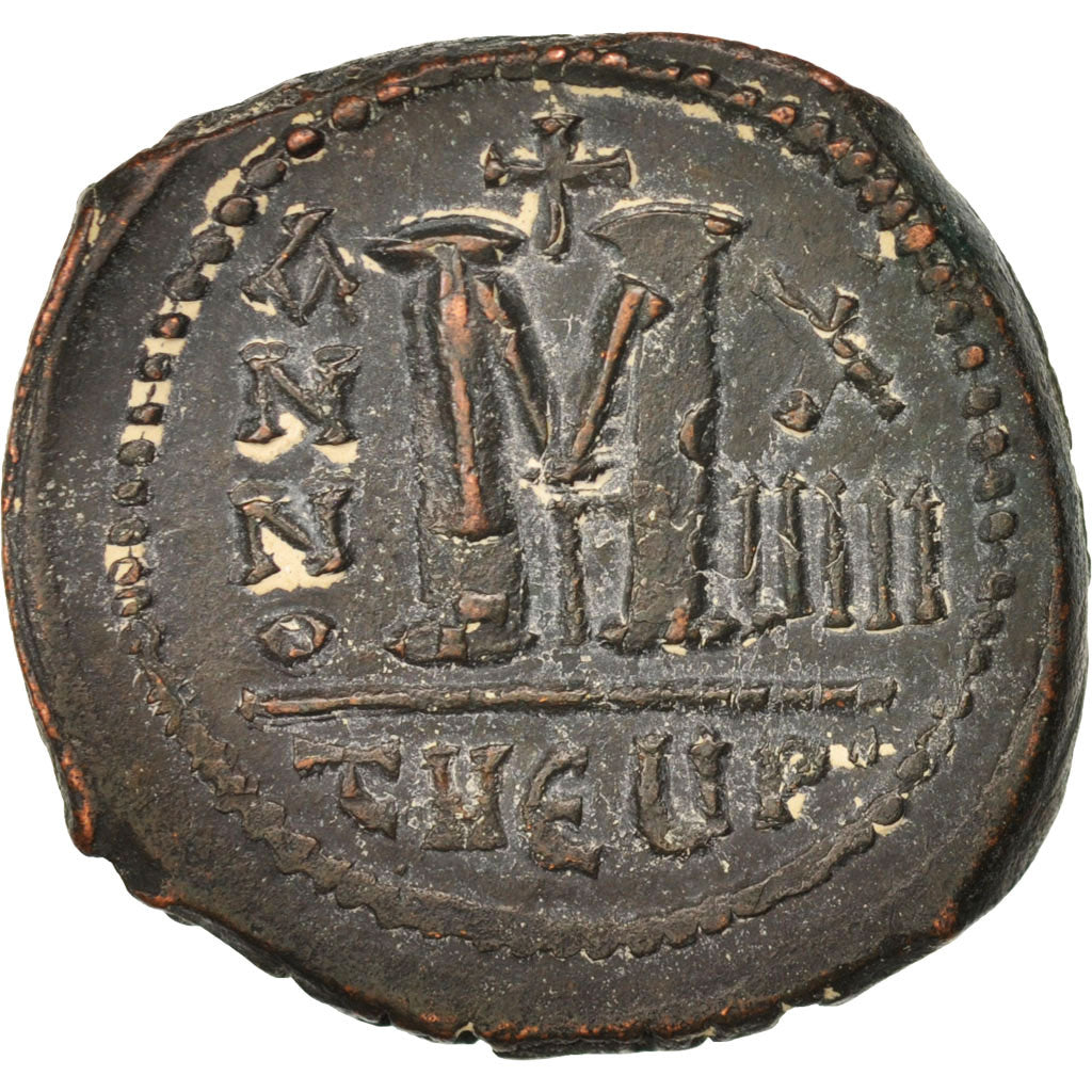 Coin, Maurice Tiberius, Follis, 595, Antioch, AU(55-58), Copper, Sear:533