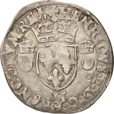 Coin, France, Douzain aux croissants, 1551, La Rochelle, EF(40-45), Billon
