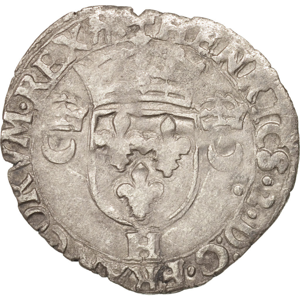 Munten, Frankrijk, Douzain aux croissants, 1552, La Rochelle, FR, Billon