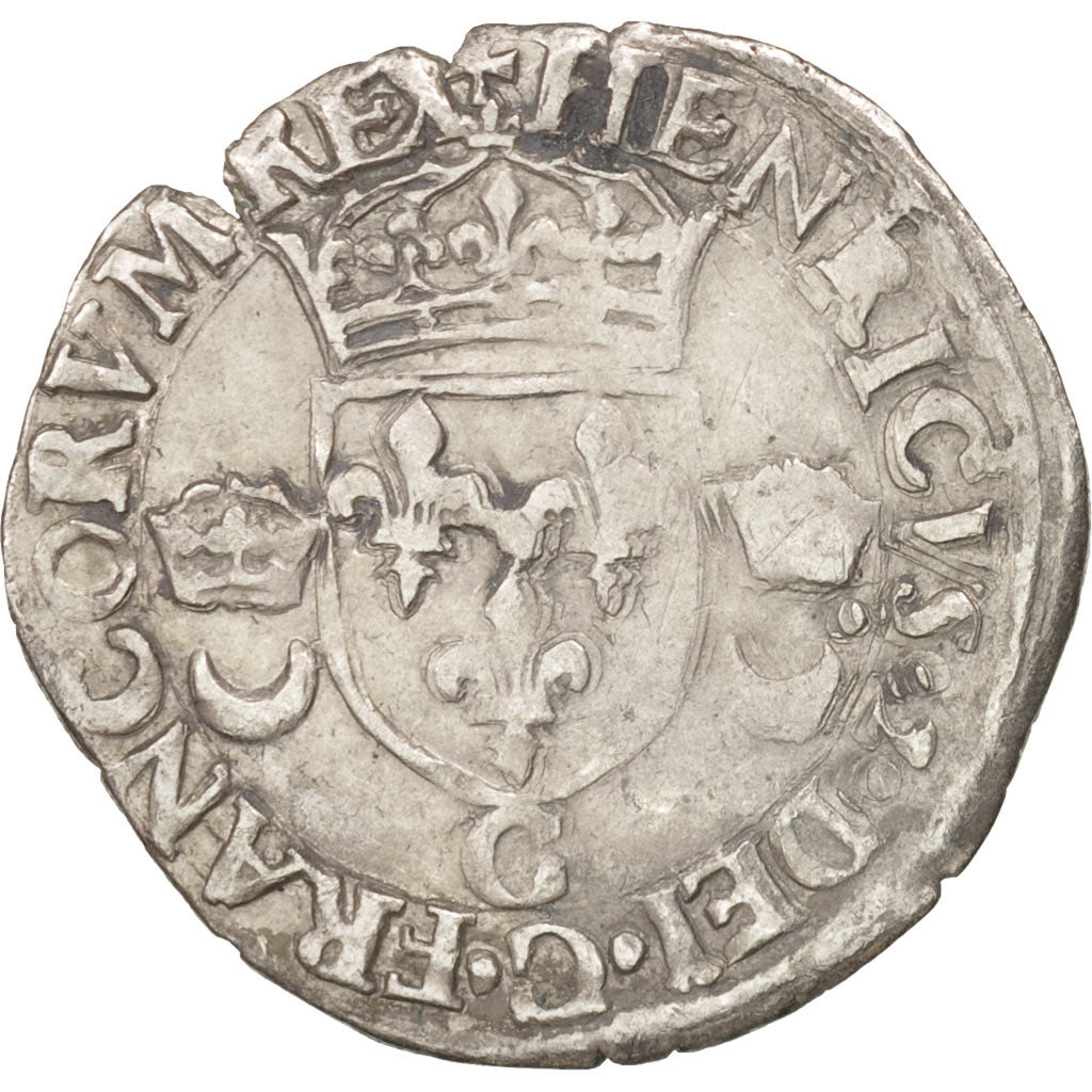 Munten, Frankrijk, Douzain aux croissants, 1550, Poitiers, FR+, Billon