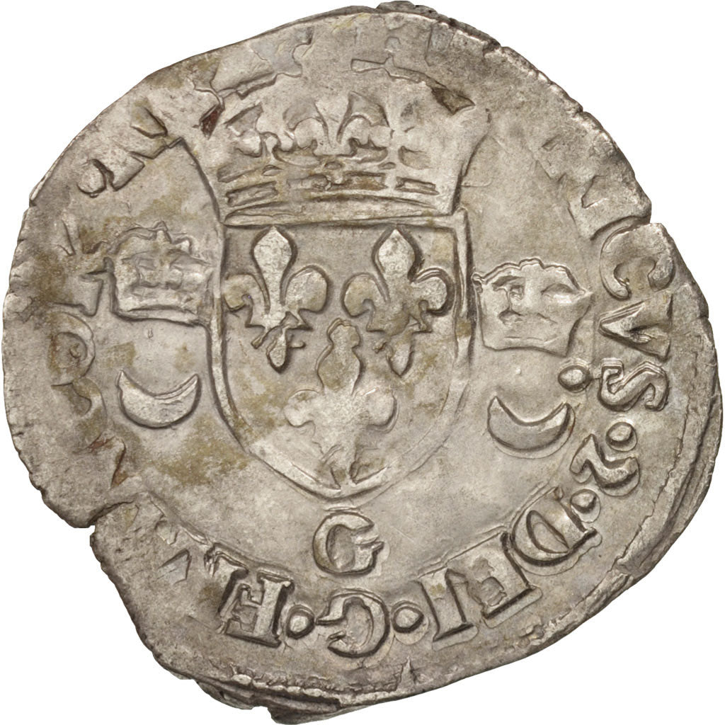 Münze, Frankreich, Douzain aux croissants, 1550, Poitiers, SS, Billon