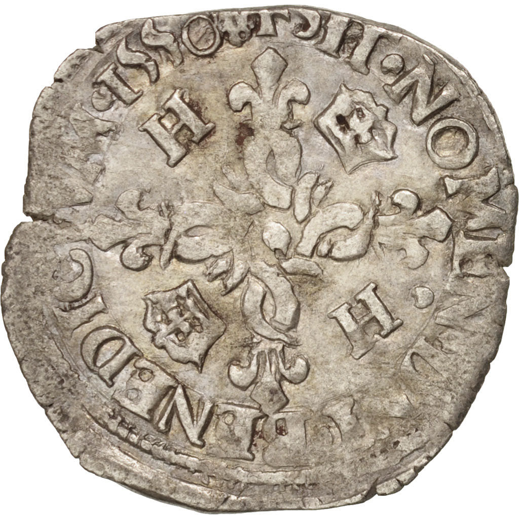 Münze, Frankreich, Douzain aux croissants, 1550, Poitiers, SS, Billon