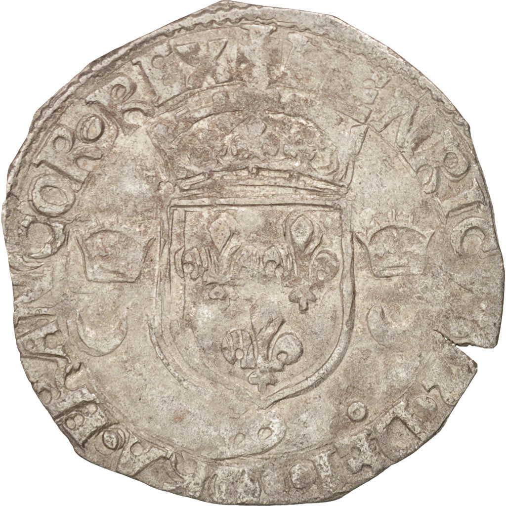Münze, Frankreich, Douzain aux croissants, 1550, Rennes, S+, Billon