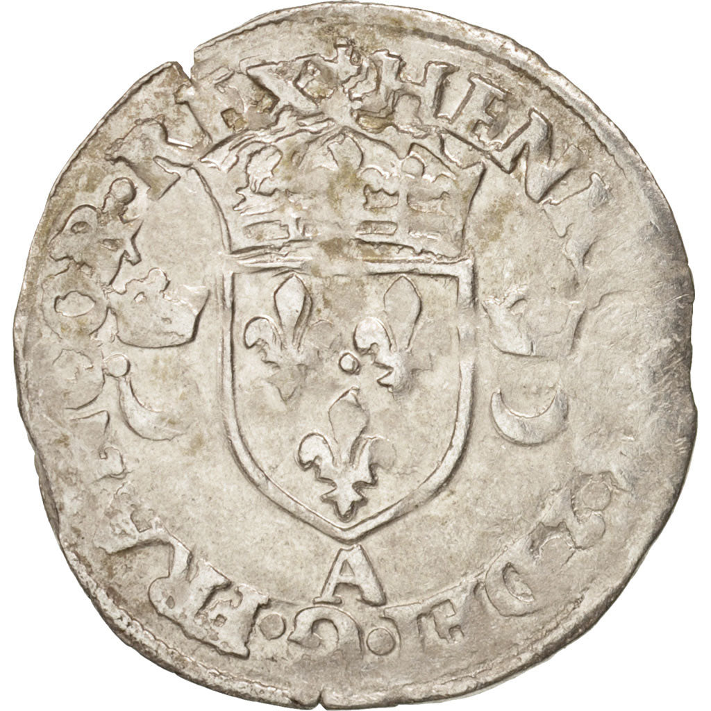 Coin, France, Douzain aux croissants, 1551, Paris, VF(30-35), Billon