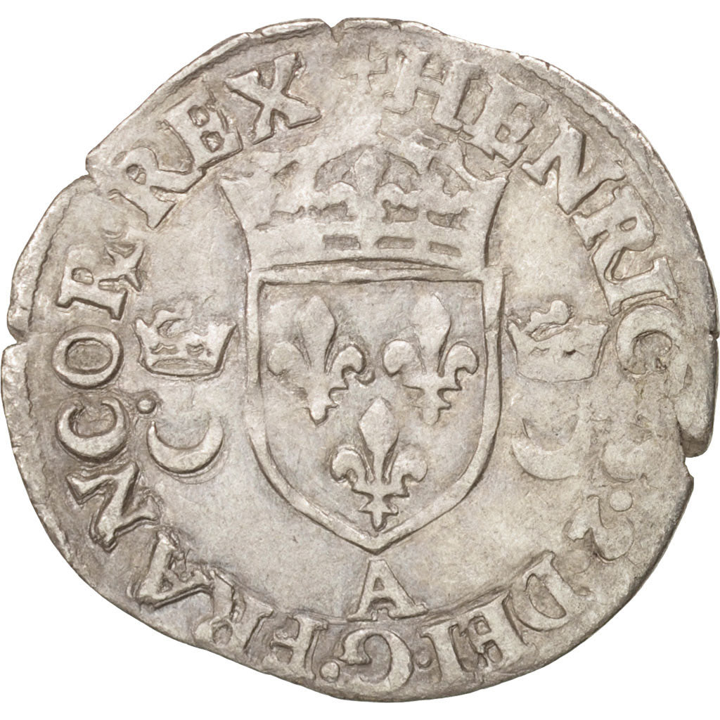 Coin, France, Douzain aux croissants, 1551, Paris, EF(40-45), Billon
