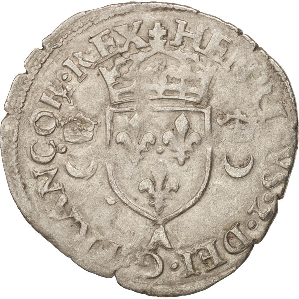 Moneta, Francja, Douzain aux croissants, 1551, Paris, EF(40-45), Bilon