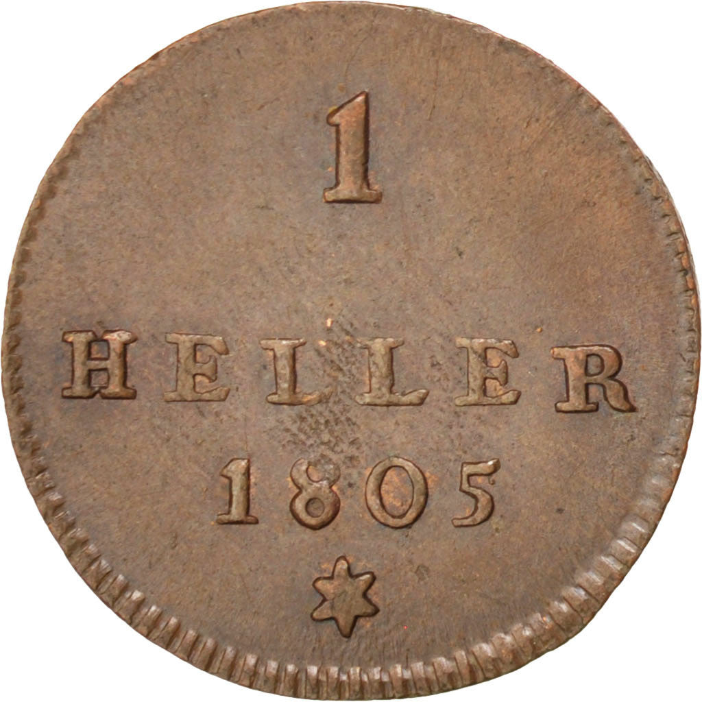 Moneta, Stati tedeschi, AUGSBURG, Clemens Wenzel, Heller, 1805, SPL-, Rame