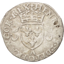 Moneda, Francia, Douzain aux croissants, 1551, Paris, BC+, Vellón, Duplessy:997
