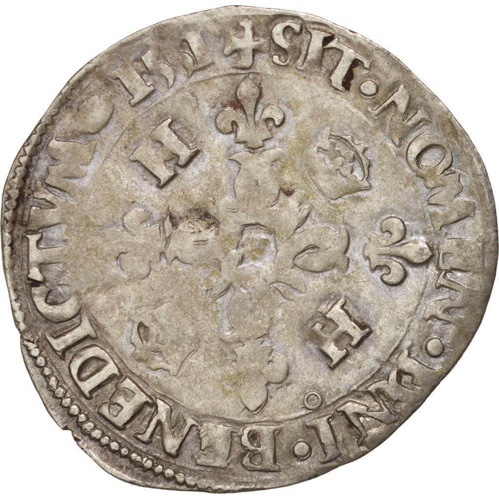 France, Douzain aux croissants, 1551, Rennes, TB+, Billon, Duplessy:997