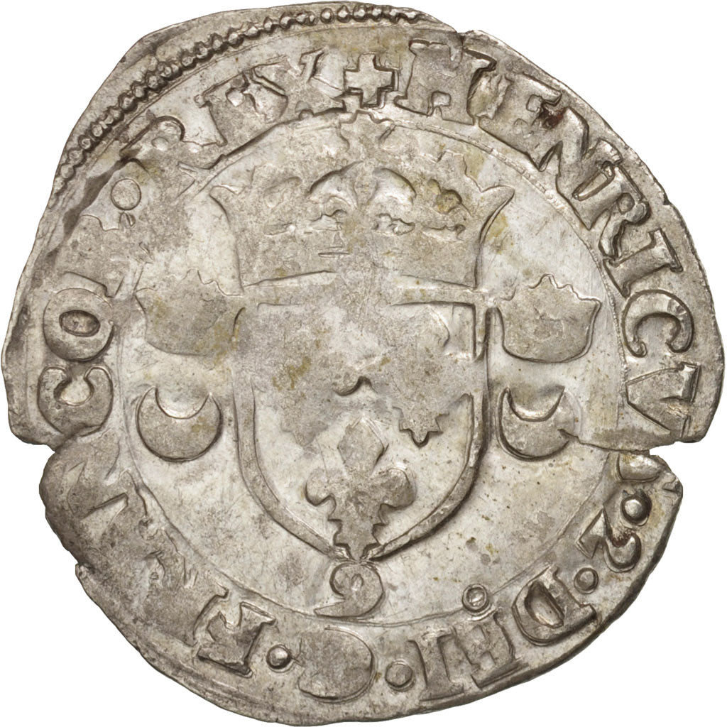 France, Douzain aux croissants, 1551, Rennes, TB+, Billon, Duplessy:997
