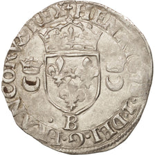 Munten, Frankrijk, Douzain aux croissants, 1549, Rouen, ZF, Billon, Duplessy:997