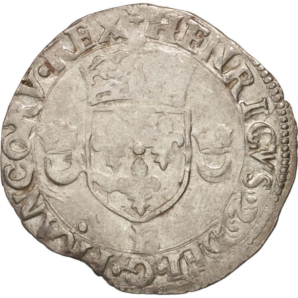 France, Douzain aux croissants, 1552, Rouen, VF(30-35), Billon, Duplessy:997