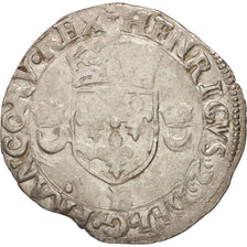 France, Douzain aux croissants, 1552, Rouen, VF(30-35), Billon, Duplessy:997